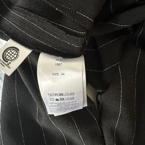 GANNI pin striped stretch waist polyester pants with ankle zip EU34 - Picture 3 of 4